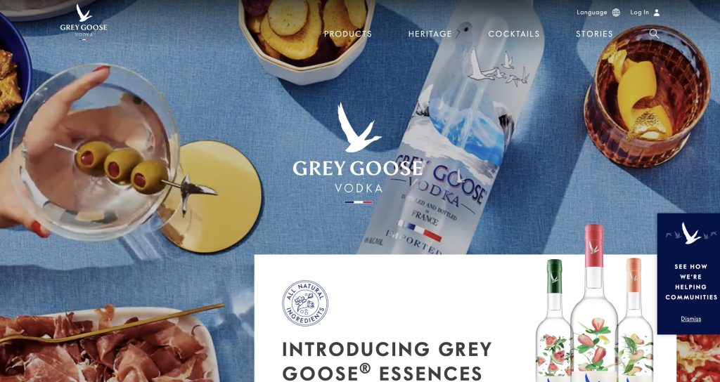 Grey Goose vodka website