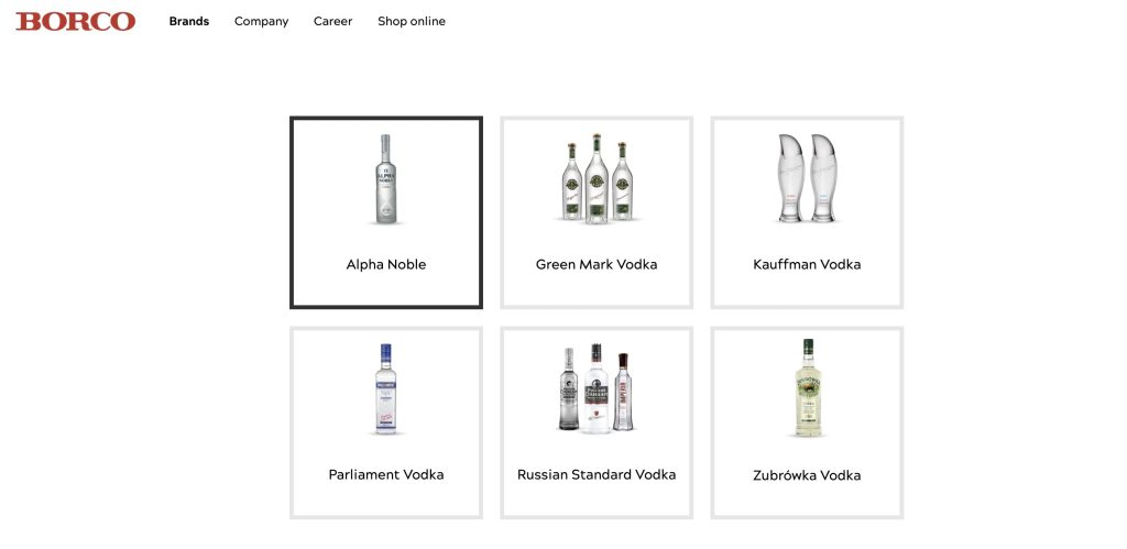 Borco vodka portfolio