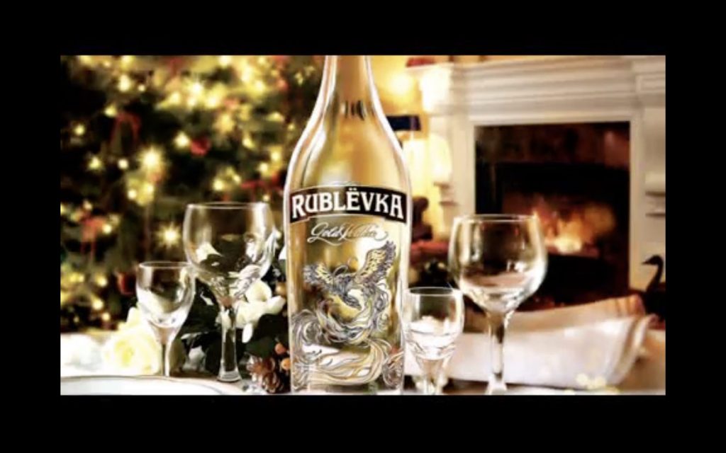 Rublëvka Gold vodka Christmas ad