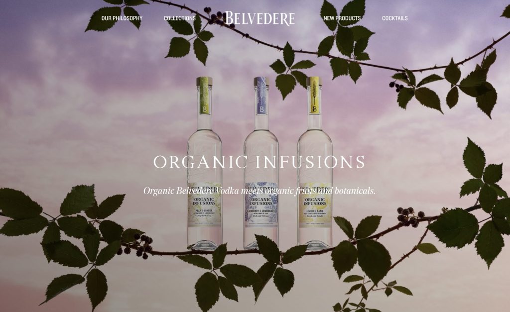 Belvedere Organic Infusions page