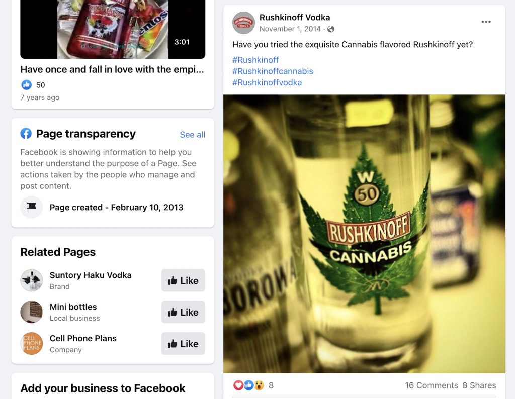 Rushkinoff Cannabis Facebook post