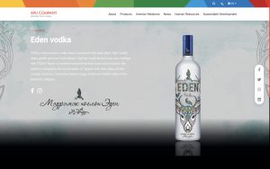 Eden vodka product page on the APU Company website